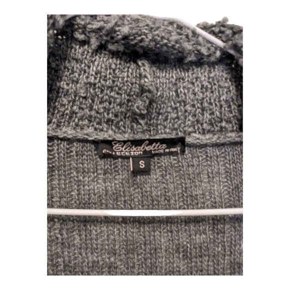 Elisabetta Collection Womens Long Cardigan Wool Mohair Gray Made in Italy Size S - Picture 3 of 3